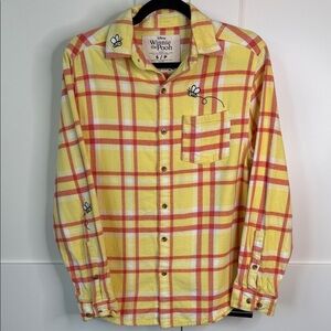 Winnie The Pooh Disney Yellow and Red Plaid Shirt